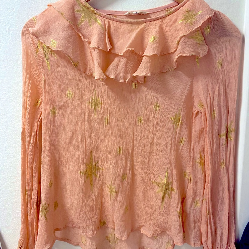 For Love and Lemons Pink Mesh Top